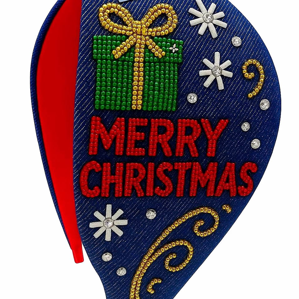 beaded christmas headbands for fashion accessory lines