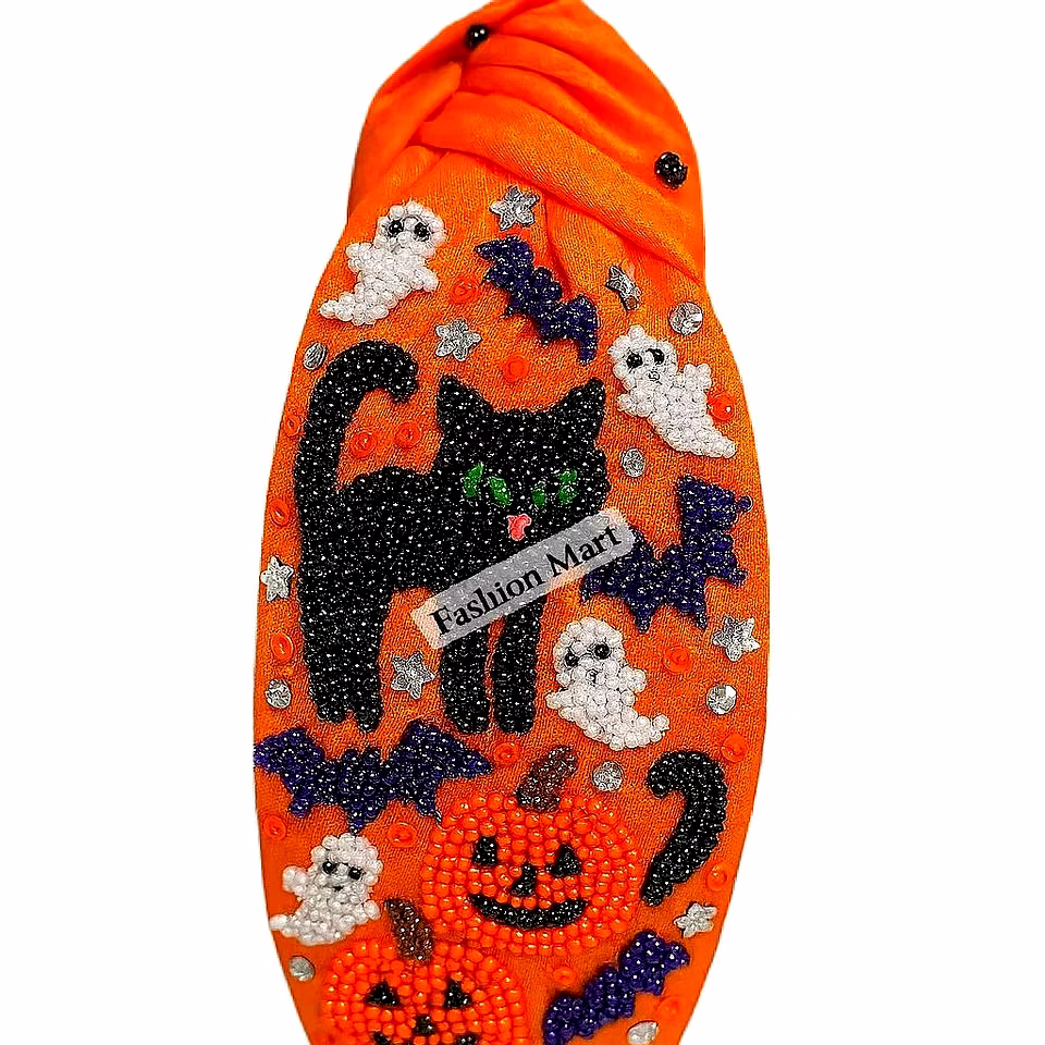 hand-beaded halloween knotted headbands wholesale