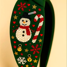 hand-beaded christmas tree headbands for boutique holiday collections