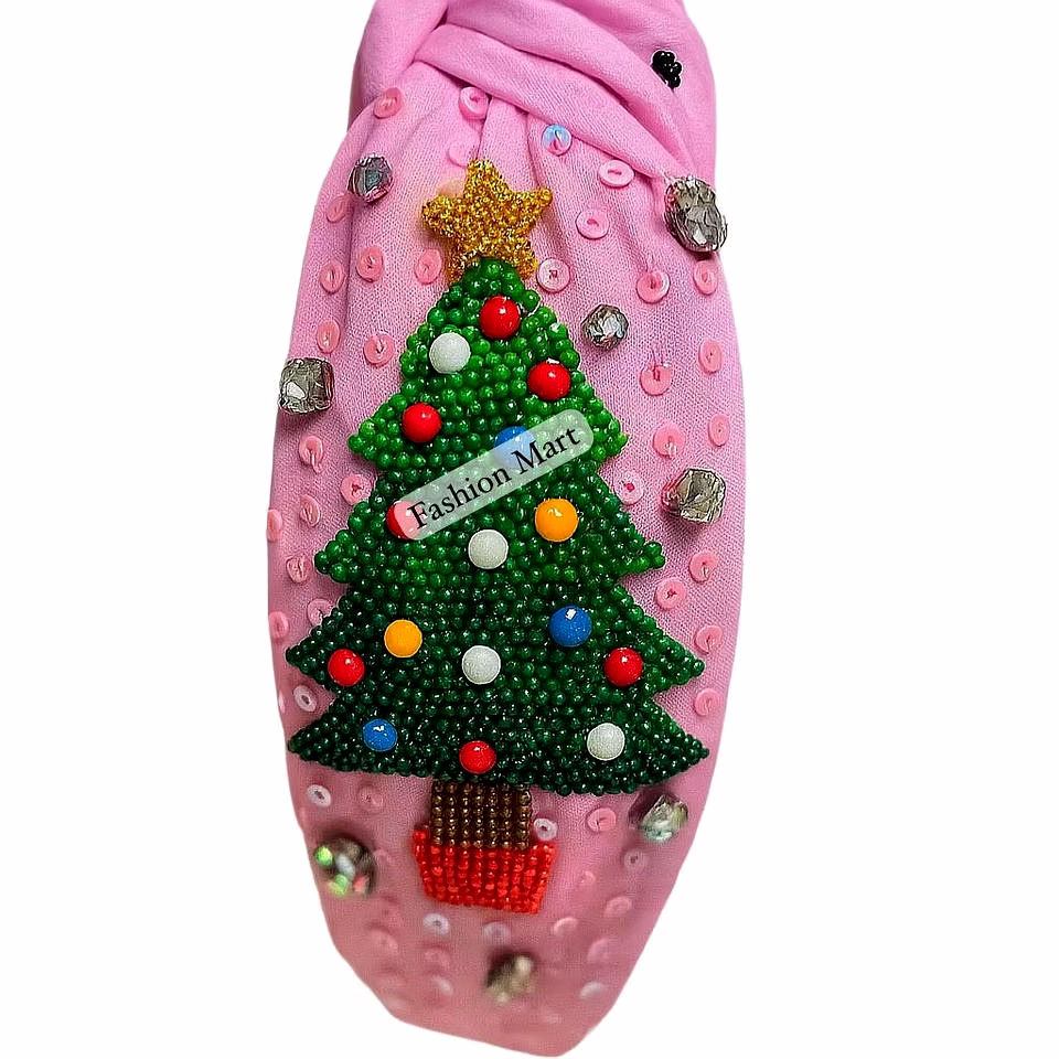 hand-beaded christmas headbands for women's seasonal retail