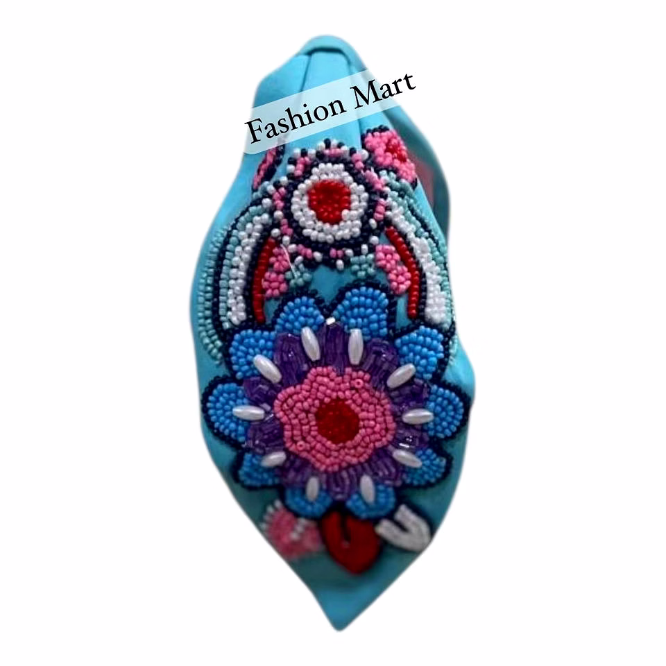 hand-beaded fabric turban headbands wholesale