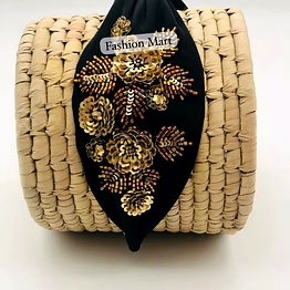 embellished turban headbands with hand-beading for boutiques
