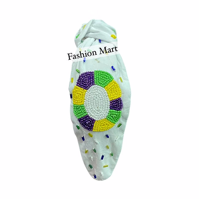 mardi gras beaded headbands for boutique collections