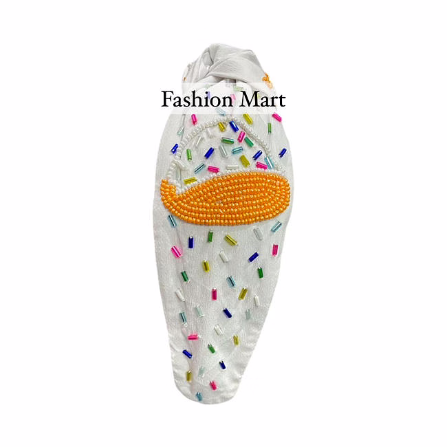 mardi gras beaded ice cream cone headbands wholesale