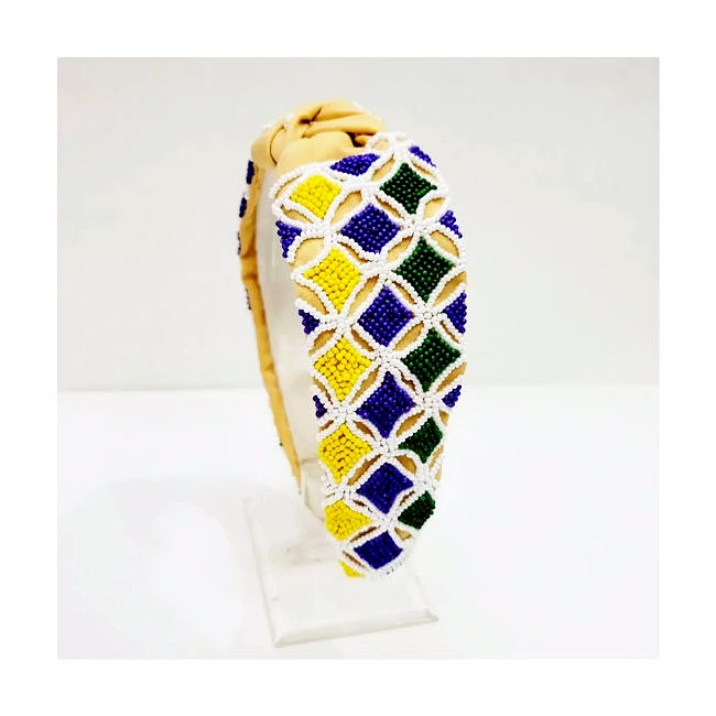 beaded mardi gras headbands for retail collections