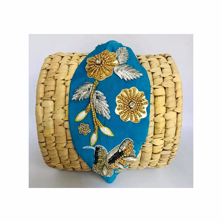 blue embroidered headbands for retail stores
