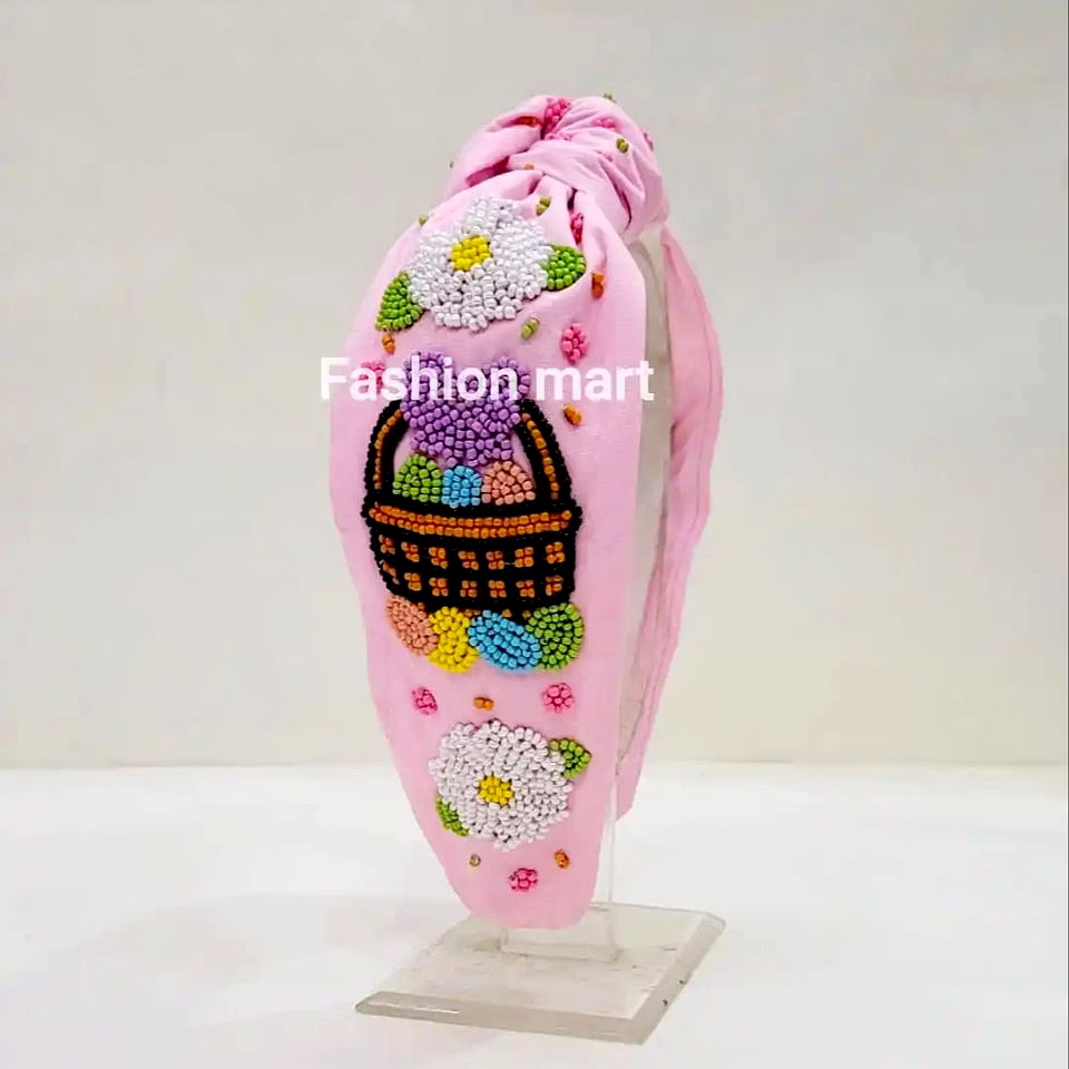 embroidered easter headbands for boutique spring collections