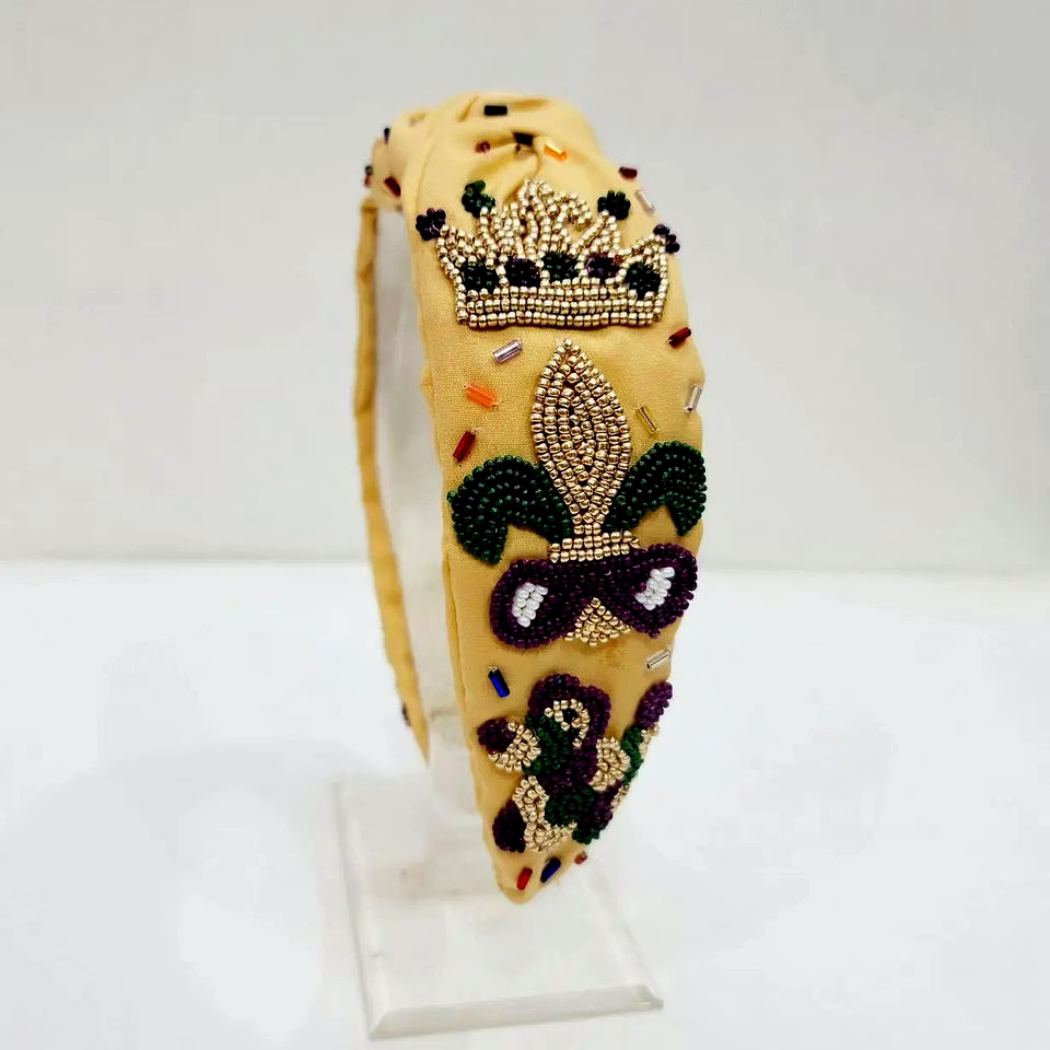 hand-beaded mardi gras headbands supplier