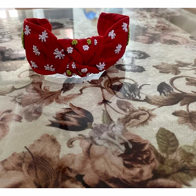 grinch top-knot beaded headbands for holiday displays