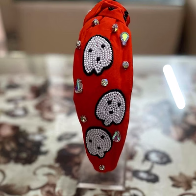 orange beaded halloween hairbands supplier