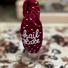hand-beaded gameday headbands for boutique stores