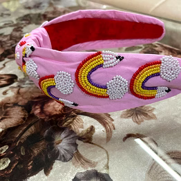 rainbow seed bead hairbands for kids accessories