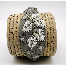 grey embroidered headbands wholesale