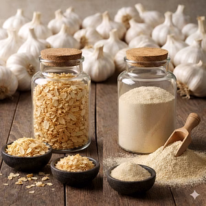 Garlic Powder & Flakes Bulk Supplier | Dehydrated Spice Ingredient for Food Manufacturers