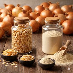 Onion Powder & Flakes Bulk Supplier | Dehydrated Spice Ingredient for Food Manufacturers