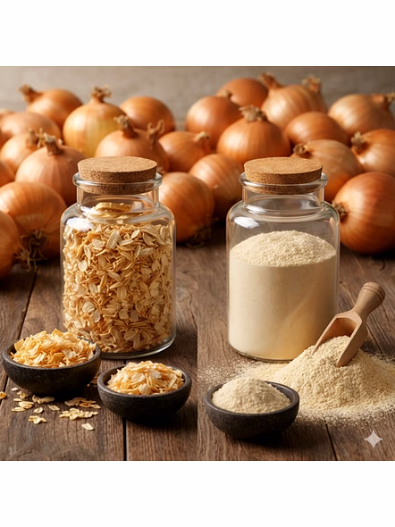 Onion Powder & Flakes Bulk Supplier | Dehydrated Spice Ingredient for Food Manufacturers