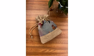 Flora-Blend Jute Coin Pouch