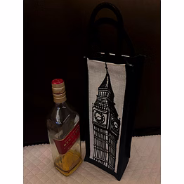 single bottle jute gift bag