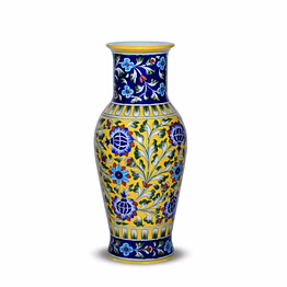 jaipur blue pottery handcrafted decorative flower vase