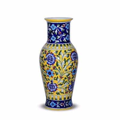 jaipur blue pottery handcrafted decorative flower vase
