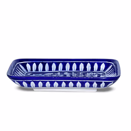 jaipur blue pottery decorative tray - blue & white