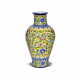 jaipur blue pottery handcrafted decorative flower vase - multicolor