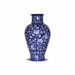 jaipur blue pottery handcrafted decorative flower vase - blue