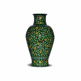 jaipur blue pottery handcrafted decorative flower vase - green