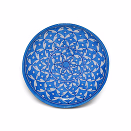 jaipur blue pottery decorative plate – traditional floral pattern