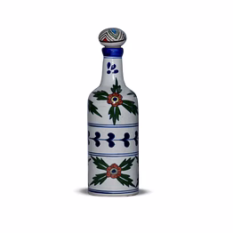 jaipur blue pottery decorative bottle – handcrafted floral design