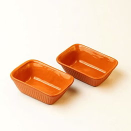 terracotta rectangular bowl glazed