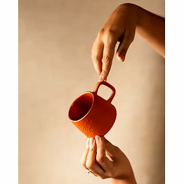 handcrafted terracotta drinking cup