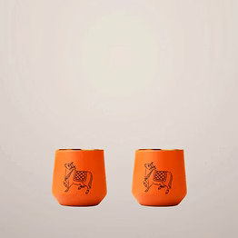 terracotta pichwai art glass - set of 2