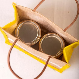 handmade jute gift bag