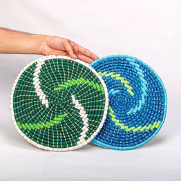 handwoven spiral placemats - set of 2