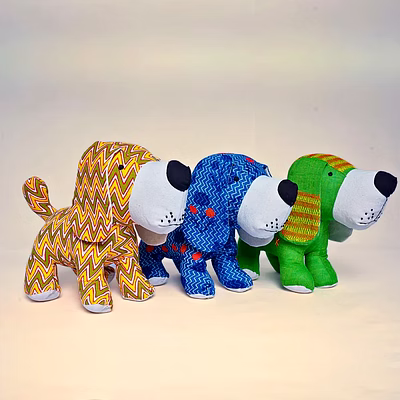 handcrafted fabric toy dog