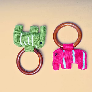 Hand-Crocheted Elephant Rattle