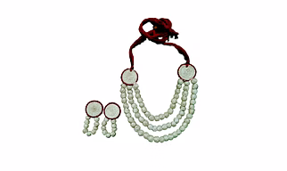 Handcrafted Banana Fibre Necklace Set - Natural Color