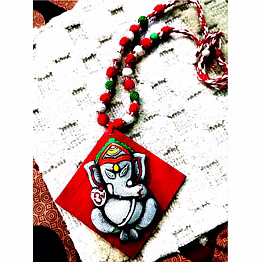 handcrafted terracotta necklace – lord ganesha design