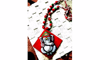 Handcrafted Terracotta Necklace – Lord Ganesha Design