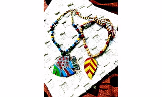 Handcrafted Terracotta Necklace Set – Fish and Leaf Design