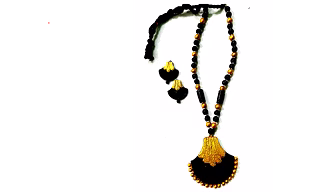 Handmade Black and Gold Terracotta Necklace Set