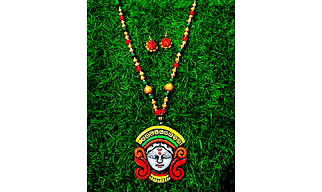 Handcrafted Terracotta Goddess Necklace Set