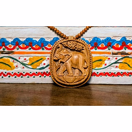 handcrafted wooden necklace – royal elephant motif