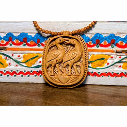 handcrafted wooden necklace – harmony birds design