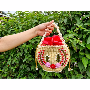 Handcrafted Kauna Grass Floral Potli Bag