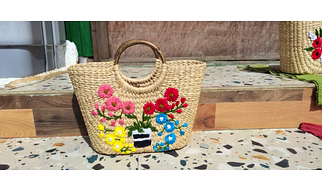 Handcrafted Kauna Grass Round Handle Bag
