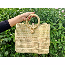 handcrafted kauna grass bag - natural