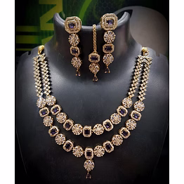 double layer square ad necklace