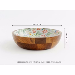 wooden bowl with enamel